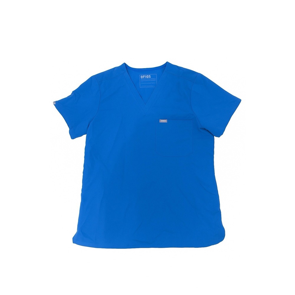 FIGS Womens Scrub Top Size Medium Blue One-Pocket Medical Nurse